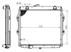 SU RADYATORU HILUX 2.4 98-05     450x528x26 16400-5B600