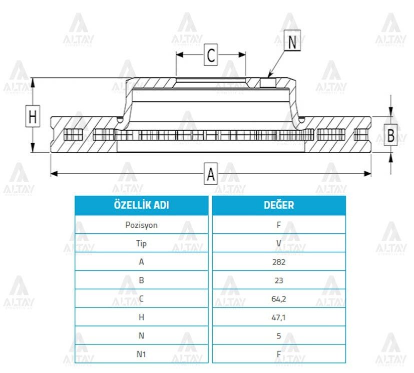 Fren Diski Cıvıc 07-15 / Crv 02-06 / Ön Havalı 282-5 45251Smgg10