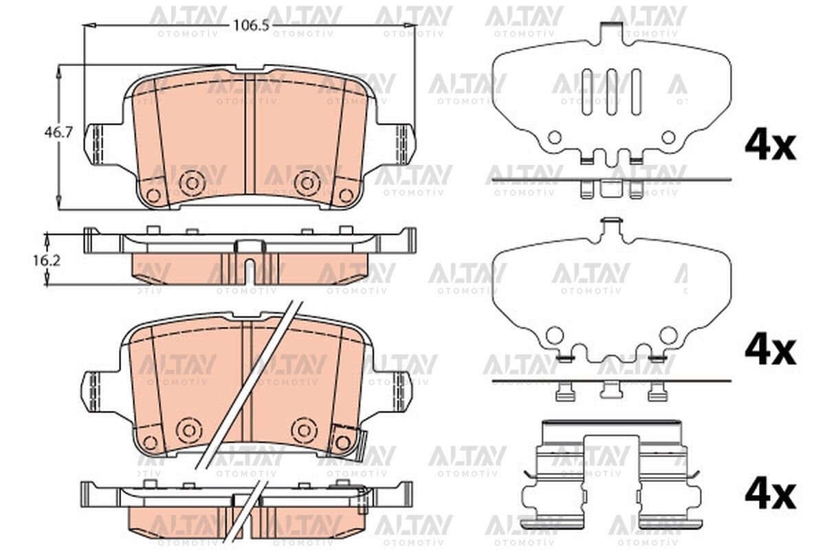 FREN BALATA ASTRA K 15=> / INSIGNIA B 17=> (15-16 JANT) ARKA