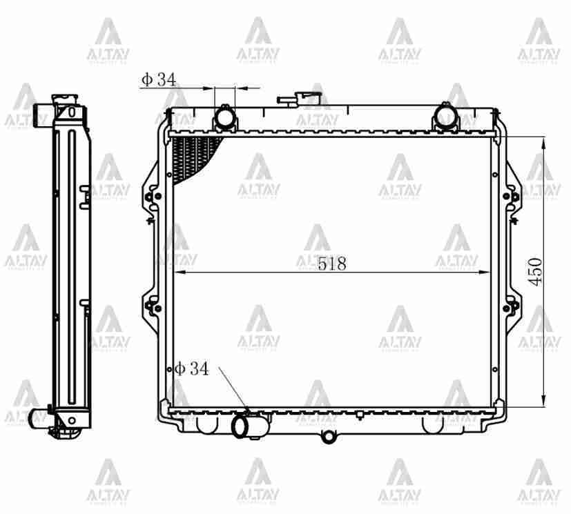 Radyatör Su Hılux  98-05 2.4Cc 26Mm (Mt) 164005B590