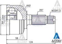 Aks Kafası Dış Cıvıc 87-91 / 26X49X30 44305Sh3G00