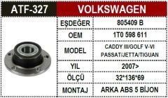 Vw Passat A3 Caddy Porya Arka 3G0598611A 1T0501611Ac 1T0598611B 3G0598611 3G0598611A 5Qf598