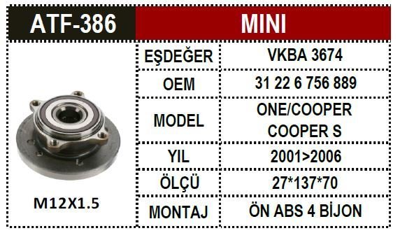MİNİ COOPER R50-R53 ÖN PORYA 31226756889