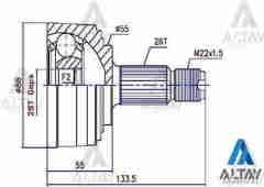 Aks Kafası Dış Cıvıc 96-00 / Absli 26X55X28 44014S04N02