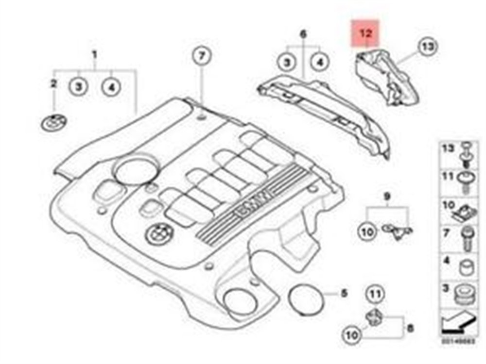 AKUSTİK KAPAK E60 BMW E60,E61,E83 M57N,M57N2 11147793088