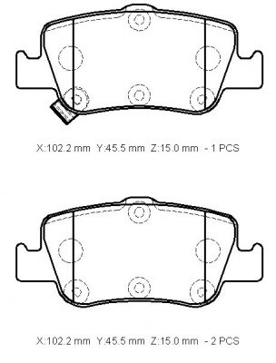 FREN BALATASI ARKA COROLLA / AURIS D4D 06- / COROLLA / AURIS BENZINLI - DIZEL 13- -