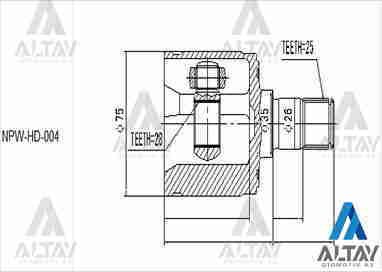 Aks Kafası İç Cıvıc 01-06 / Jazz Sağ 25X28X35 44310S5Aj00