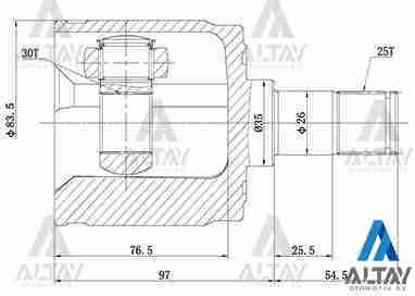 Aks Kafası İç Cıvıc / Crx / 25X35X30 44310Sk3E50