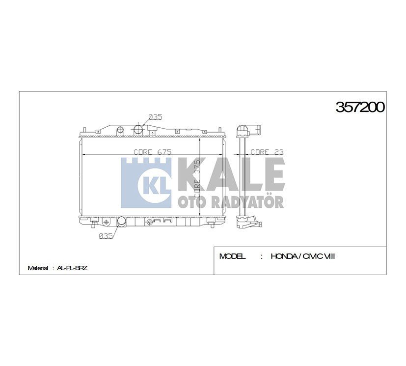 Radyatör Su Cıvıc 06-12 1.6 1.8 375X678X26 (Mt) Brazıng 19010Rnaa01