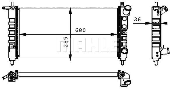 Opel Radyatör Su X1,2Xe Corsa B  1300205 1300174 1300192 1300205 90573899 9128848 9180595