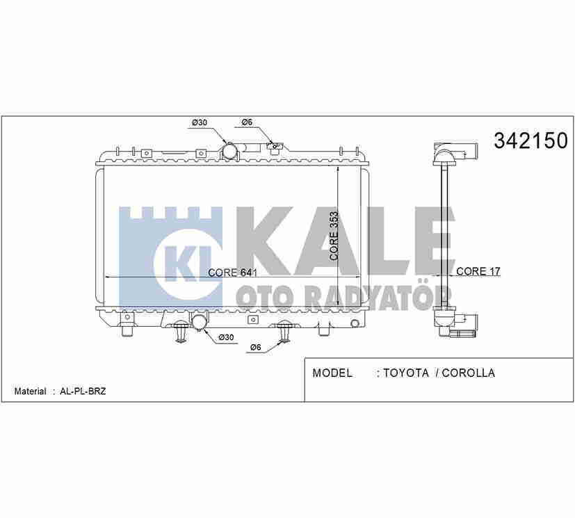 Radyatör Su Corolla  93-00 Ae-101/111 (At) Brazıng 1640015540