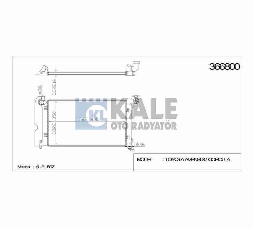 Radyatör Su Corolla 02-07 / Avensıs 03-08 3Zz (At) Brazıng 164000D220