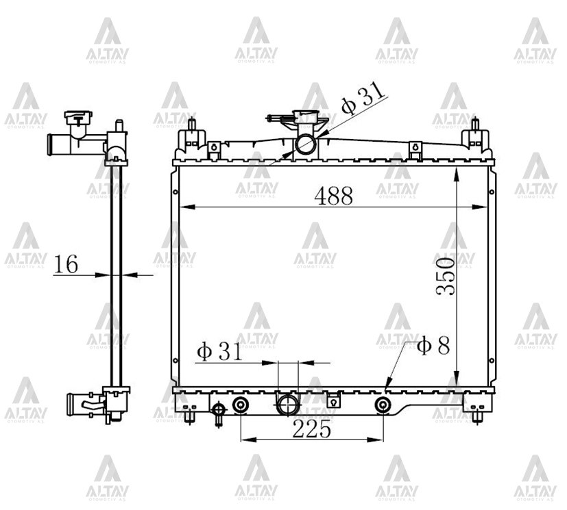Radyatör Su Yarıs  99-06 1.0 Benzinli (At) 1640023090