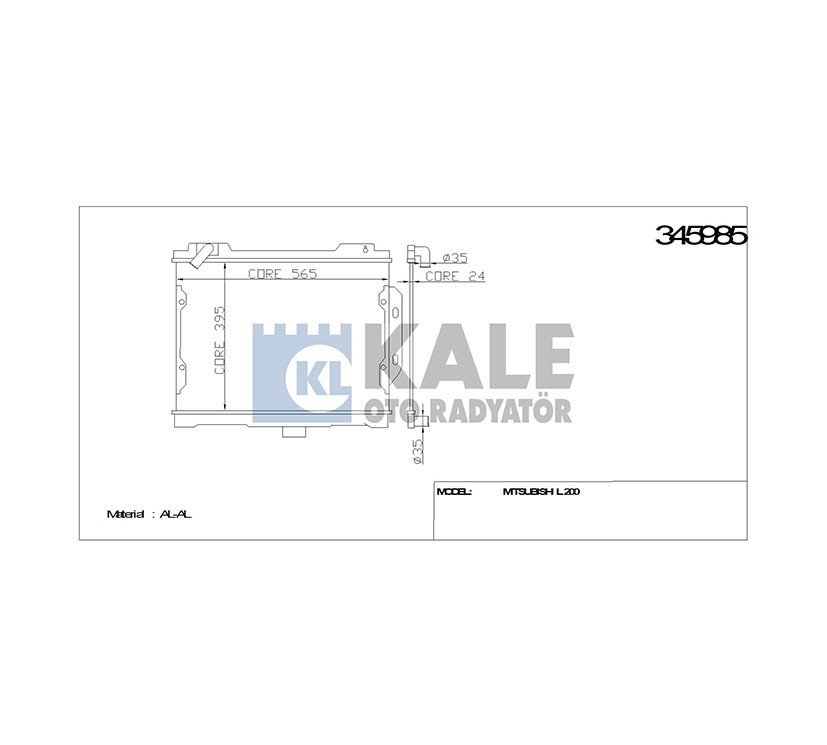 Radyatör Su L-200  87-99 32Mm (Mt) Brazıng Mb356390