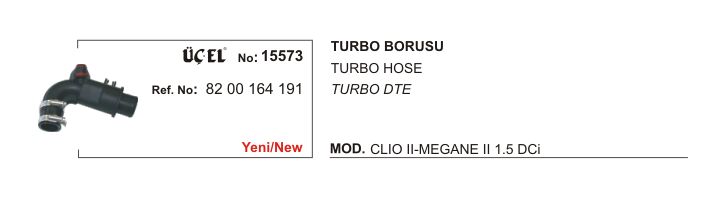 TURBO BORUSU 15573 MEGANE II CLIO II III 1.5 DCI 8200164191