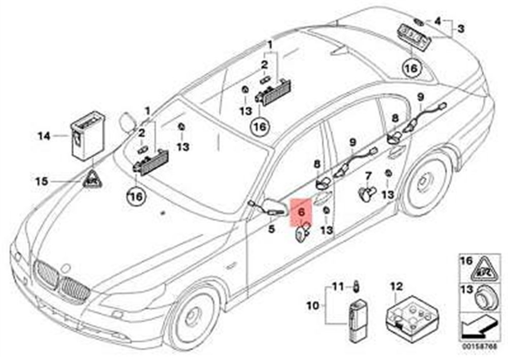 KAPI KOL AYDINLATMASI BMW E60,E61 63316927013