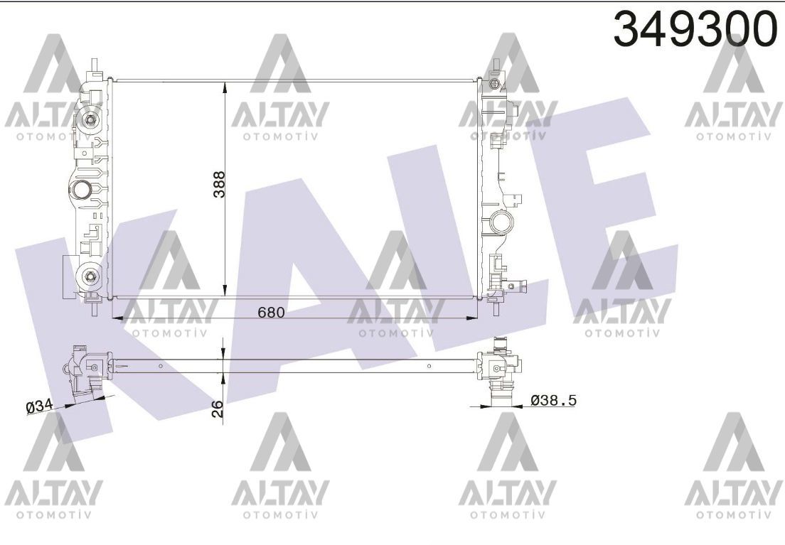 RADYATÖR SU CRUZE 11-14 / ASTRA J 09-16 / 1.6 (AT) BRAZING