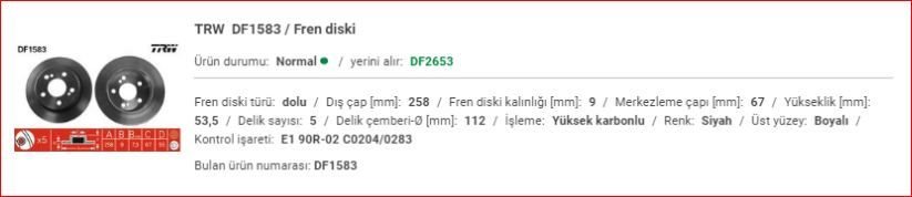M.BENZ W124-201 ARKA FREN AYNASI TAKIM A2014231212