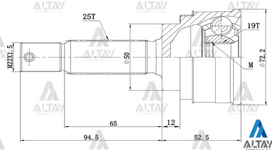 Aks Kafası Dış Atos 98-02 / 25X50X19 4950702A30
