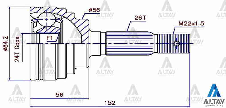 Aks Kafası Dış Carına / Corona / 2.0 26X56X24 / Rav-4 96-00 4341012040