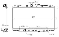 SU RADYATORU ACCORD 2.0 03-08     OTOMATIK  -  375x708x16 19010-RBA-E01