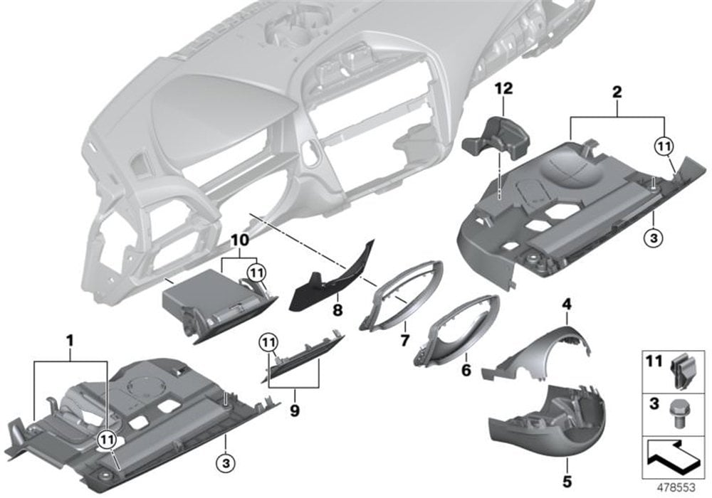 DİREKSİYON ÜST KAPLAMASI F20 BMW 51459236601