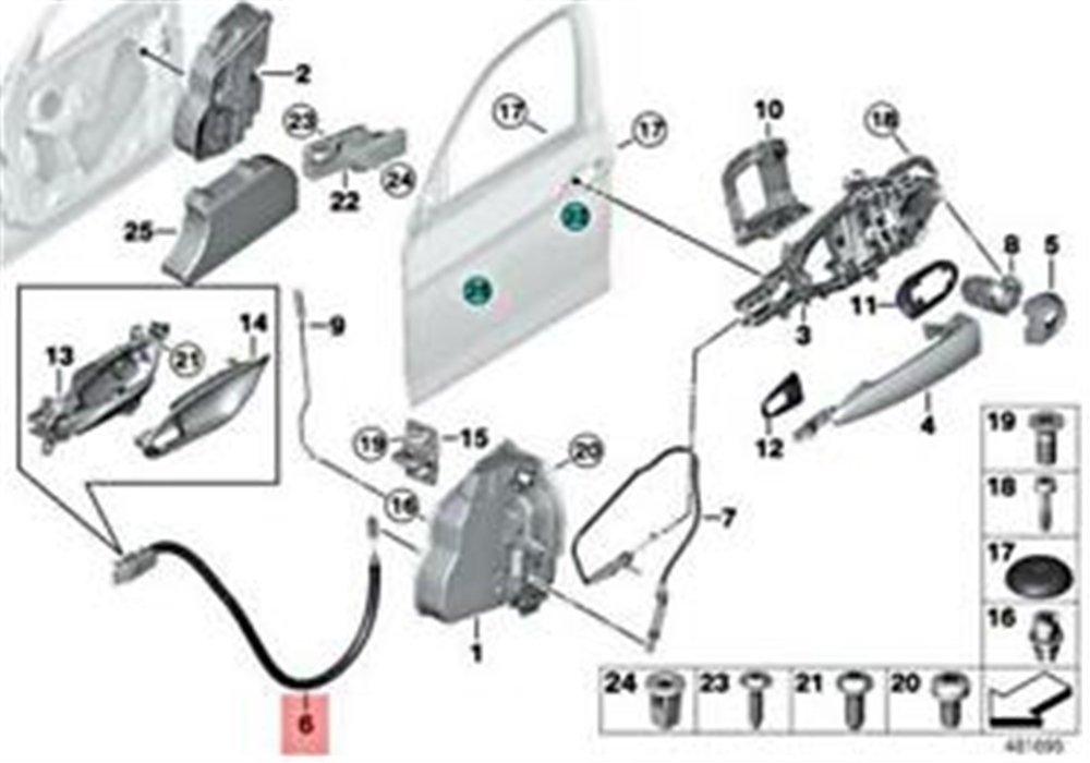KAPI İÇ AÇMA TELİ/F20/L/R/ÖN BMW 51217242577