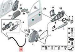 KAPI İÇ AÇMA TELİ/F20/L/R/ÖN BMW 51217242577