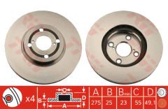 Fren Dıskı On Corolla D4D 02-06    275Mm (4 Bıjon) 4351202080 -  -  -  -