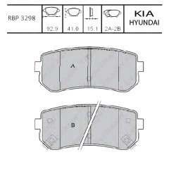 Arka Fren Balata - Accent-Era 06->/I30 08-11/Ceed 08-11/I20 08->/Sportage 2010/Ix35 2010 Rbp3298