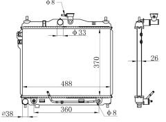 SU RADYATORU GETZ 03-11     BENZINLI  -  OTOMATIK  - 370x488x26 25310-1C150