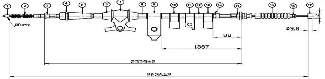 Arka El Fren Telı Sol- Bt50 2Wd 06-14 / Ranger 2Wd 06-11 RCB-109