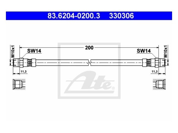 Fren Hortumu E30 E34 Arka (222mm) - 83620402003