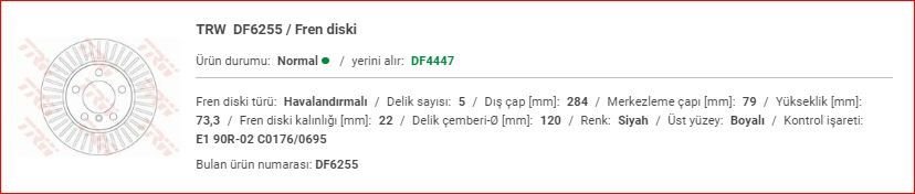 BMW E87-F20 ÖN DİSK TAKIM 34116792215