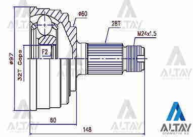 Aks Kafası Dış Accord 90-98 / Prelude 2.0 / Crv 97-06 / Absli 28X60X32 44014Sv4950