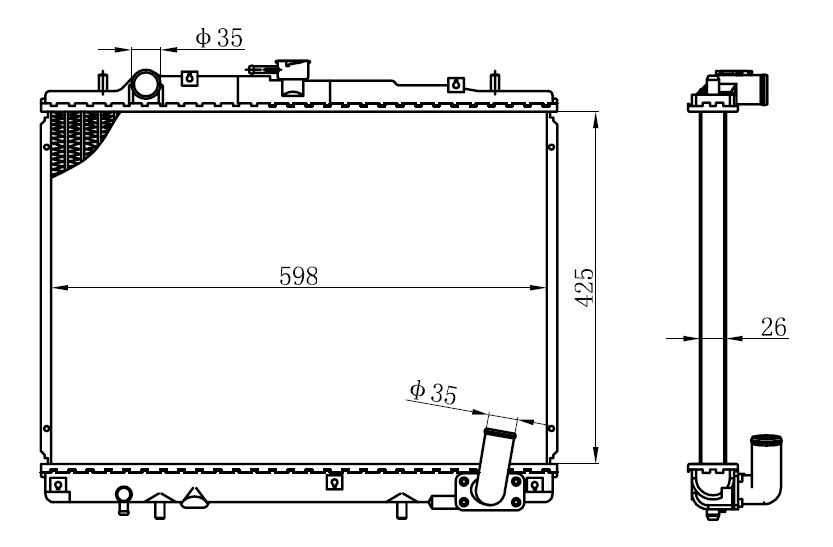 SU RADYATORU L200 4x4 99-05     425x598x26 MR281023