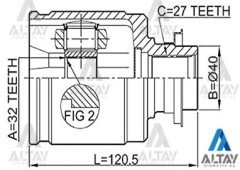 Aks Kafası İç Accord 03-08 Sağ 32X40X27 44310S9A900