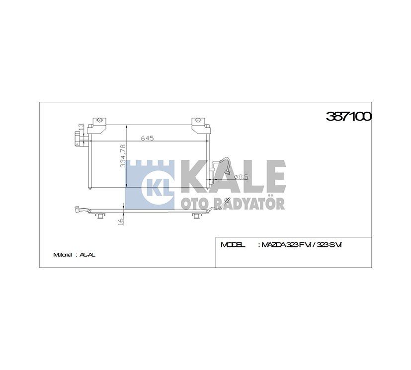 Radyatör Klima 323  98-03 1.5 / 1.8 B25F61480