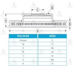 FREN DİSKİ L-200 06-15 CR / 15=> SU / 22=> / PAJERO 08-10 / FULLBACK 16=> / ÖN HAVALI 294-6