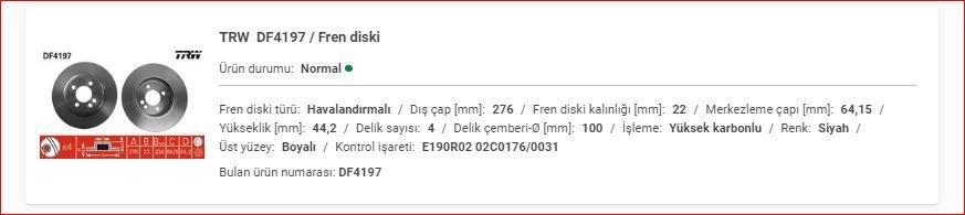 MINI COOPER R50-R53 ÖN FREN DİSKİ TAKIM 34111502891