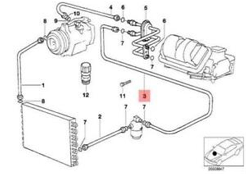 KLİMA BORUSU BMW E34,E32 64538390620