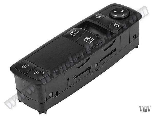 Cam Düğmesi W169 W245 Ön Sol; Siyah (Ön Kapılar) - 1698206410BK