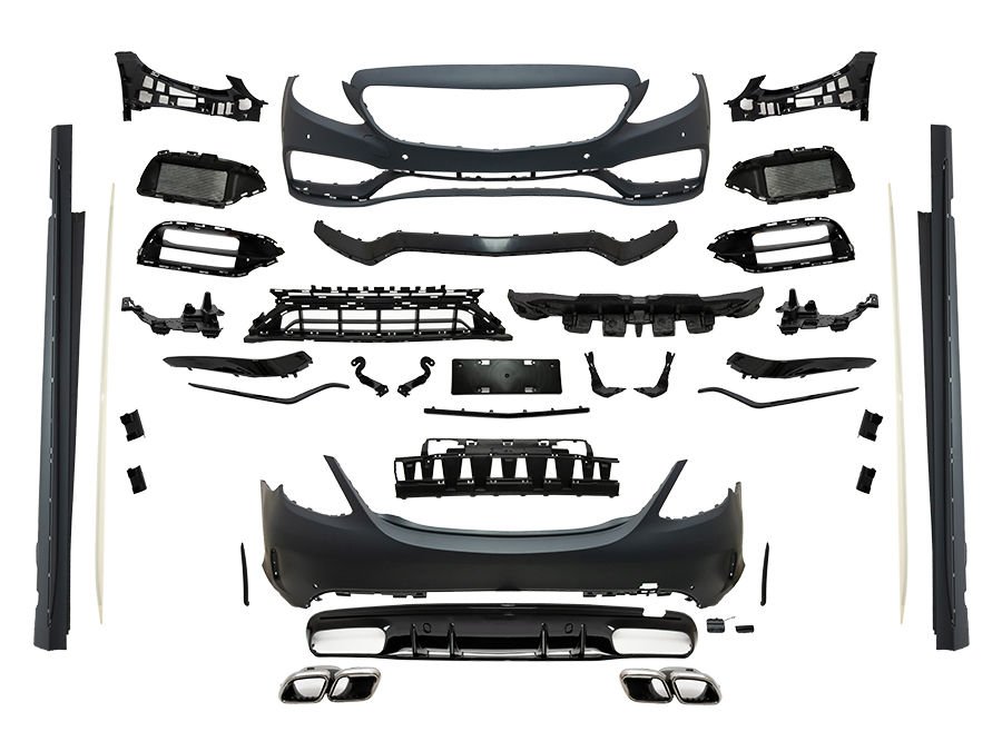 Gövde Kiti W205 Ön/Arka:PDCli, 2B2-Çıkış, Mrşp-li, Egz.Uçlu -AMG 2019C63- 2014-21