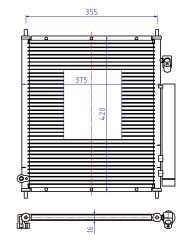 KLIMA RADYATORU JAZZ 02-08     370x386x16  -  KUCUK TIP 80110-SAA-003