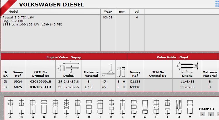 SİBOP GAYDI G1128 PASSAT 2.0 TDI 16V IN 8 E8