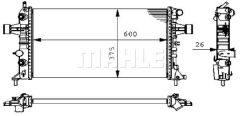 Opel Radyatör Su Z1,6Xe Astra G Otomatik 1300257 1300196 1300214 1300257 9119482 9193265 92