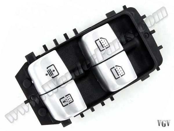 Cam Düğmesi W222 Arka Sol/Sağ; Siyah - 2229051505BK