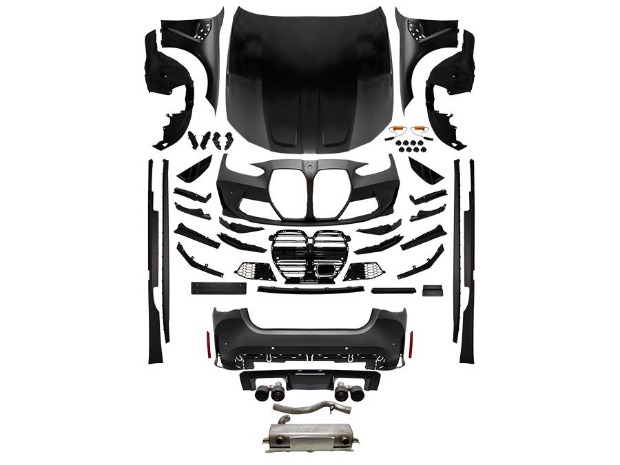 Komple Gövde Kiti G22 2B2-OrtadanÇıkış, Mrşp-li, Panj-lu, Egz.Uçlu, Kaput/Çamurluk -///M4 (G82) STYLE- 2019-21