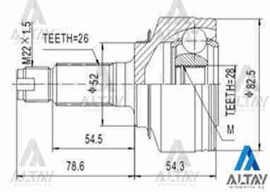 Aks Kafası Dış Jazz 02-08 / 26X28X52 44014Sabn21