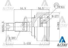 Aks Kafası Dış Jazz 09=> / Cıty 09-11 / 26X52X27 44014Tf0J00